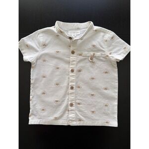 SCENE & HEARD Cotton‎ Linen Havana Shirt Boys 18m Ivory Short Sleeve Button-Up
